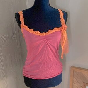 Vintage y2k soft tank top with lace straps